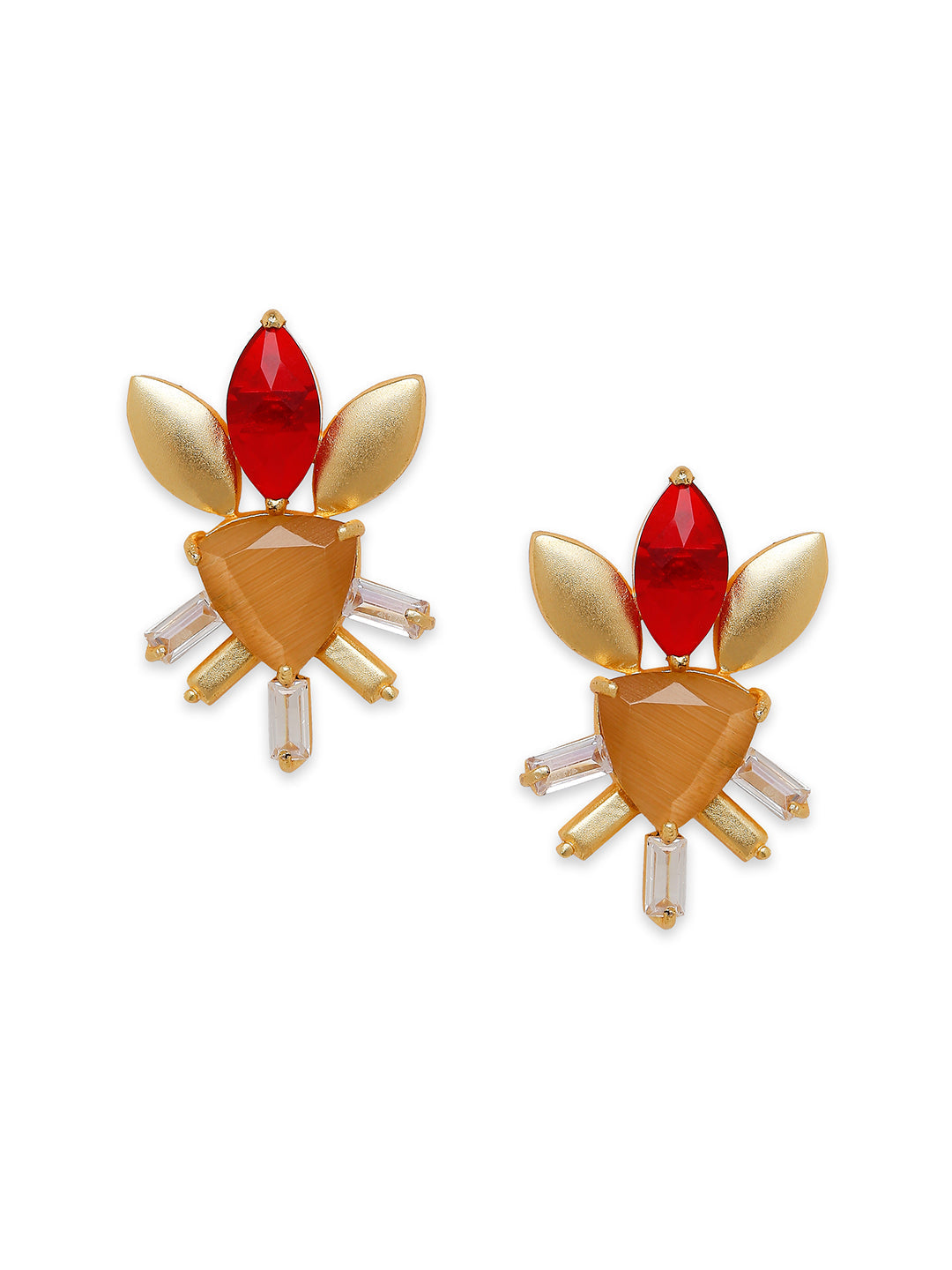 Semi Precious look Gemstone Fancy Latest & Designer Stud Earrings for Women (MD_67)