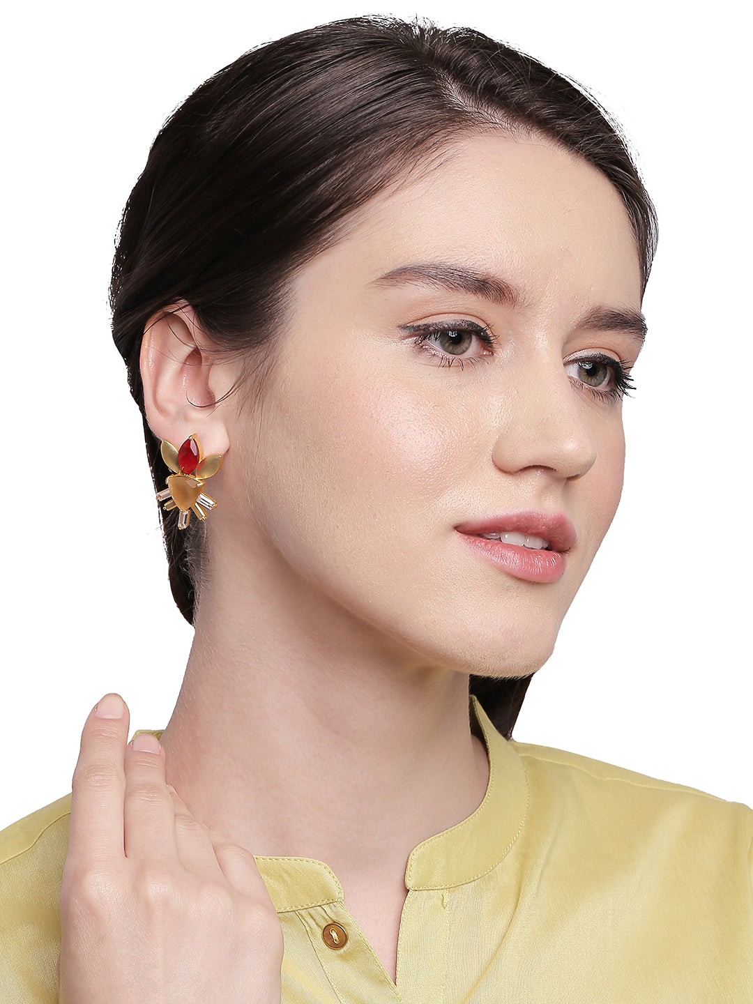 Semi Precious look Gemstone Fancy Latest & Designer Stud Earrings for Women (MD_67)