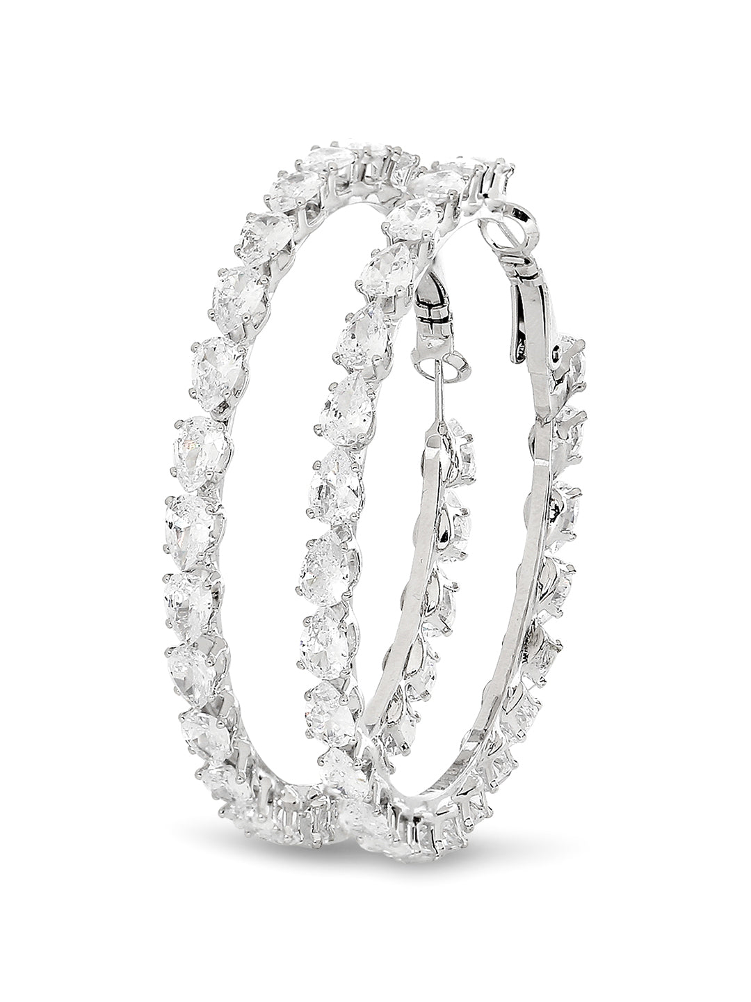 Designer Luxury and Stylish and Stylish Solitaire Diamond Cubic Zirconia Hoop Earring for Women (MD_72) - Shining Jewel