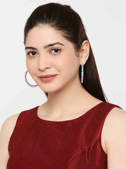 Designer Luxury and Stylish and Stylish Solitaire Diamond Cubic Zirconia Hoop Earring for Women (MD_72)