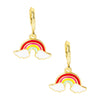 Gold Plated DangleHoop Enamel Unicorn  Rainbow Crystal Design  For Girls,Teens & Women (MD_79)