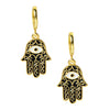 Gold Plated Hamsa Hand of Hoop & Dangle Earrings Evil eye For Girls Teens & Womens (MD 81)