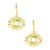 Gold Plated DangleHoop Earrings,Dainty Tiny Turkish Enamel  Evil Hamsa  Eye  For Girls, Teens & Women (MD_82)
