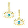 Gold Plated DangleHoop Earrings,Dainty Tiny Turkish Enamel  Evil  Eye For Girls, Teens & Women (MD_83)
