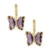 Gold Plated Dangle Hoop Earrings, Butterfly Purple  Colour Crystal  For Girls, Teens & Women (MD_88_PR)