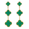 MOONDUST Gold Plated Emerald Green Clover Style Flower Drop Earrings for women MD 89 G
