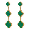 MOONDUST Gold Plated Emerald Green Clover Style Flower Drop Earrings for women MD 89 G