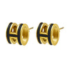 MOONDUST Gold Plated Design Stud Earrings for Women (MD_90_BK)