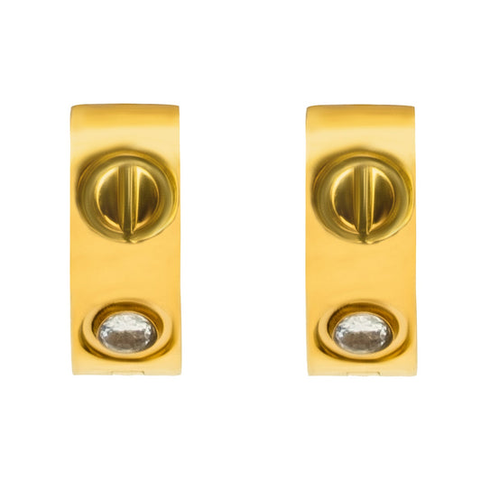 MOONDUST Gold Plated Stud Earrings for Women (MD_91_G)