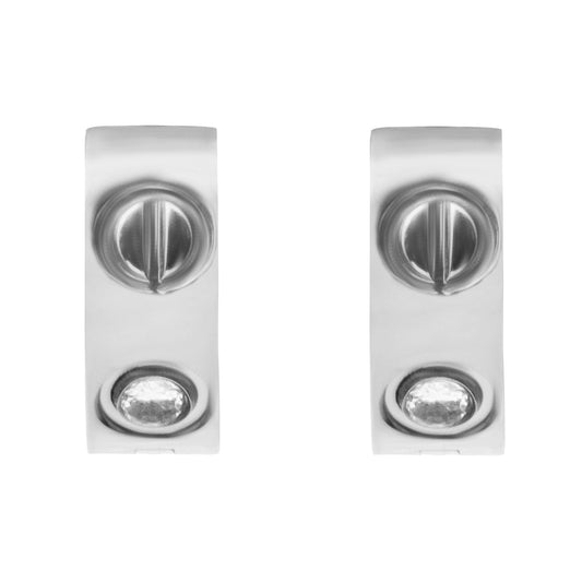 MOONDUST Silver Plated Stud Earrings for Women (MD_91_S)