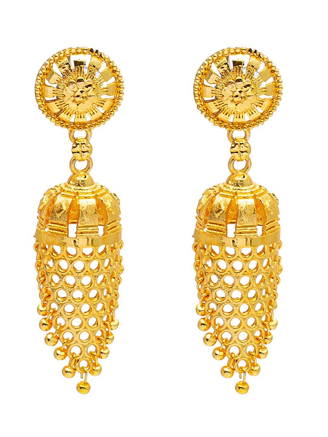 22k Gold Plated Gift Jhumka Earrings Indian 3'' Long Fashion SET Ja789 |  eBay