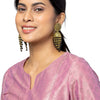 Shining Jewel Traditonal Indian Antique Gold Plated Black Meenakari, CZ, Pearls Jhumka Earrings Women (SJE_18_BK)
