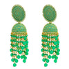 Shining Jewel Traditonal Indian Antique Gold Plated Light Green Meenakari, CZ, Pearls Jhumka Earrings Women (SJE_18_LG)