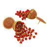 Shining Jewel Traditonal Indian Antique Gold Plated Red Meenakari, CZ, Pearls Jhumka Earrings Women (SJE_18_R)