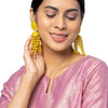 Shining Jewel Traditonal Indian Antique Gold Plated Yellow Meenakari, CZ, Pearls Jhumka Earrings Women (SJE_18_Y)