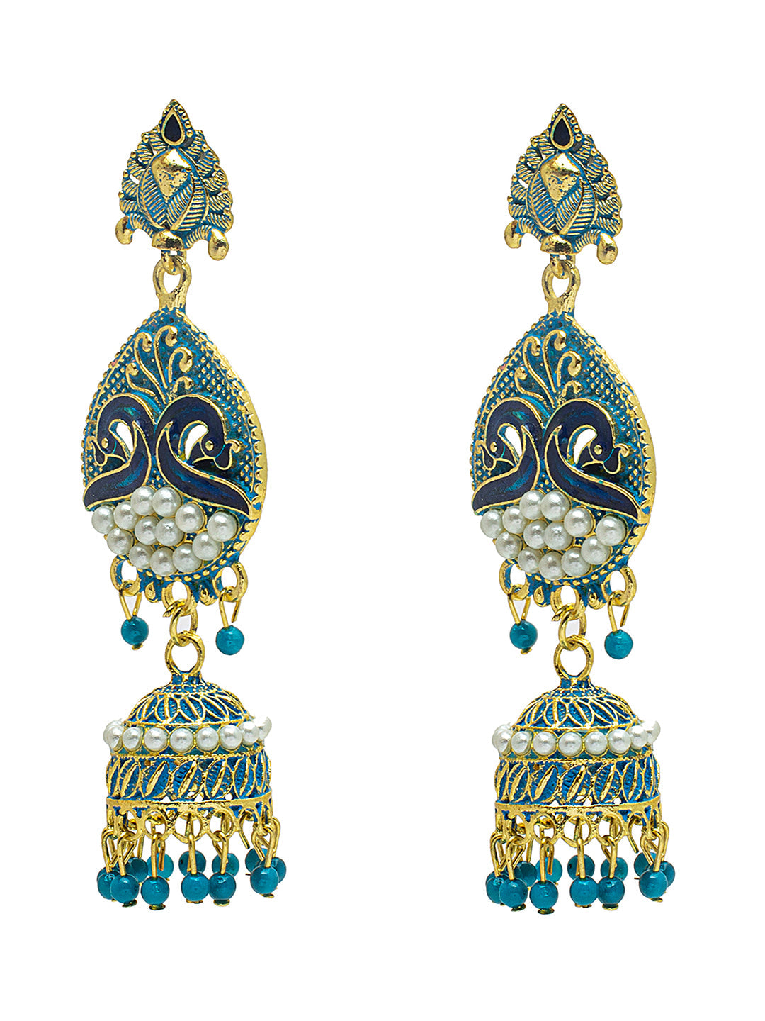 Amazon.com: Tarinika Antique Gold Plated Dhvani Jhumkas with Peacock Design  - Indian Earrings for Women and Girls Perfect for Ethnic Occasions |  Traditional Indian Earrings | 1 Year Warranty*: Clothing, Shoes & Jewelry