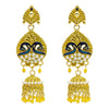 Shining Jewel Gold Plated Traditional Meenakari Peacock Jhumka With CZ, LCT Crystals,Kundan & Pearls Earrings for Women (SJE_19_Y)