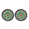 Shining Jewel Gold Plated Meenakari CZ, LCT Crystals Stud Earrings for Women (SJE_21_BL)