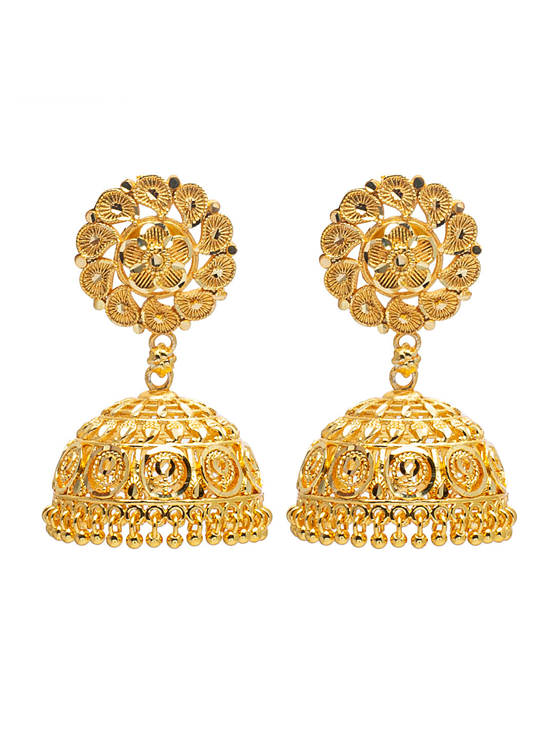 Shining Jewel Traditional Indian Gold Plated Jhumka Earring for Women (SJE_30)