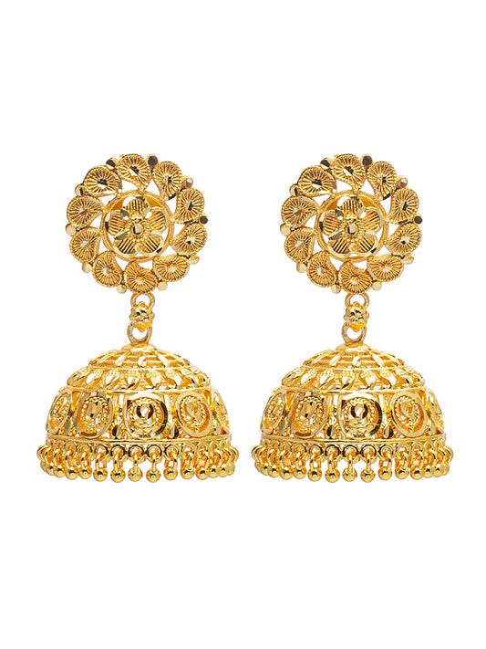 Shining Jewel Traditional Indian Gold Plated Jhumka Earring for Women (SJE_30)