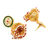 Gold Plated Designer Traditional Ethnic Meenakari Kundan, Cluster Pearls Jhumka Earrings Women (SJE_38_1)