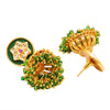 Gold Plated Designer Traditional Ethnic Meenakari Kundan, Cluster Pearls Jhumka Earrings Women (SJE_38_2)