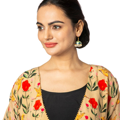 Handcrafted Large Size Gold Plated Design Traditional Ethnic Meenakari Kundan Jhumka Earrings Women SJE_39_L_MC_05