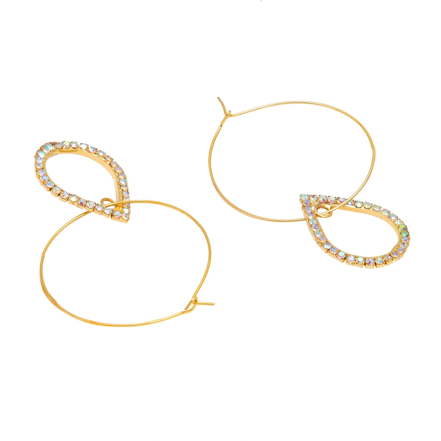Crystal and AD,Gold Plated Western Style Design Drop Earrings For Women (SJE_42_D_G.DC)