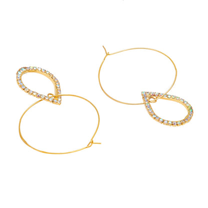 Crystal and AD,Gold Plated Western Style Design Drop Earrings For Women (SJE_42_D_G.DC)