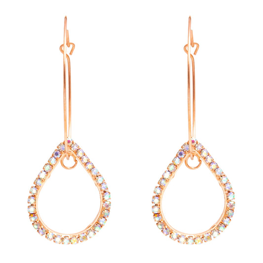Crystal and AD,Rose Gold Plated Western Style Design Drop Earrings For Women (SJE_42_D.RG.DC)
