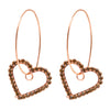 Crystal and AD, Rose Gold Plated Western Style Heart Design Drop Earrings For Women (SJE_42_H_RG)