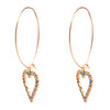 Crystal and AD, Rose Gold Plated Western Style Heart Design Drop Earrings For Women (SJE_42_H_RG.DC)