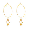 Crystal and AD, Gold Plated Western Style Square Design Drop Earrings For Women (SJE_42_S_G_LCT)