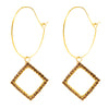 Crystal and AD,Gold Plated Western Style Square Design Drop Earrings For Women (SJE_42_S.G))