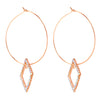 Crystal and AD, Rose Gold Plated Western Style Square Design Drop Earrings For Women (SJE_42_S_RG.DC)