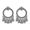 Antique Silver Plated Oxidised Traditional Look With CZ & Pearls Long Jhumka Earrings for Women (SJE_51)