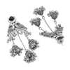 Antique Silver Plated Oxidised Traditional Parrot Design with CZ & Pearls Long Jhumka Earrings for Women (SJE_54)