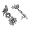 Antique Silver Plated Oxidised Traditional Sparrow Design with CZ & Pearls Long Jhumka Earrings for Women (SJE_58)