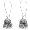 Antique Silver Plated Oxidised Traditional Fish Hook Design Small Sized Jhumka Jhumki With Pearls Earrings for Women (SJE_61_D1)