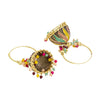 Traditional Indian Antique Gold Plated Multicolour CZ, Crystal Studded Jhumka Chand Bali Earring For Women (SJE_73)