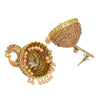 Traditional Indian Gold Plated With Light Pink CZ, Crystal Peacock Studded Jhumka Earring For Women - Light Pink (SJE_77_LP)