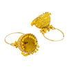 Traditional Indian Gold Plated With Yellow Colour CZ, Crystal Studded Jhumka Chand Bali Earring For Women -Yellow  (SJE_80_Y)