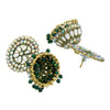 Traditional Indian Gold Plated Green Colour Polki CZ, Crystal Studded Jhumka Earring For Women -Green (SJE_81_G)