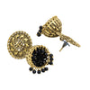 Traditional Indian Gold Plated Black With CZ, Crystal Studded Jhumka Earring For Women-Black (SJE_82_BK)