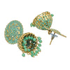 Traditional Indian Gold Plated Light Green With CZ, Crystal Studded Jhumka Earring For Women -Light Green (SJE_82_LG)