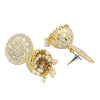 Traditional Indian Gold Plated White With CZ, Crystal Studded Jhumka Earring For Women - White (SJE_82_W)