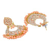 Traditional Indian Gold Peach Colour CZ, Crystal Studded Chand Bali Earring For Women -Peach (SJE_84_PH)