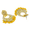 Traditional Indian God Yellow Colour CZ, Crystal Studded Chand Bali Earring For Women -Yellow (SJE_84_Y)