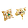 Traditional Indian Gold Plated Kundan,Polki,CZ,Pearls And Crystal Studded Bridal Stud Earring For women-Green (SJE_87_G)