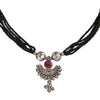 Shining Jewel Silver Oxidised Traditional Mangalsutra Thushi Necklace For Women & Girls (SJN_02)